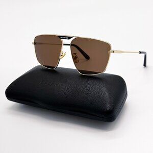 NEW BALENCIAGA SUNGLASSES BB0246SA 003 GOLD MEN EYEWEAR BALENCIAGA